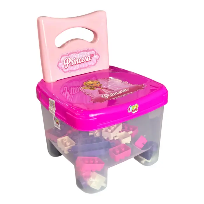 Cadeirinha Infantil Magic Princesa com 50 Peças - Simo Toys - Imagem 1