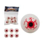 Enfeite Party Halloween Olhos de Plástico 6 unidades de 3,2cm e 2 Cores