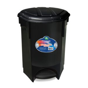 Lixeira Oval com Pedal de 30L Preta - ArqPlast - Imagem 4