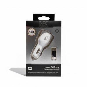 Carregador de Celular para Carro com Saida V8 e Entrada de 3,6A - Maxmidia
