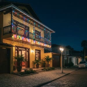 Led Decorativa Cascata Multicor com 100 LEDs e 8 Funções de 70cmX2,3M - Wincy - Imagem 2