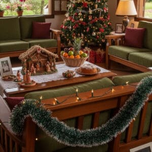 Enfeite Festão Verde Nevado de 2Mx16cm - Wincy - Imagem 2