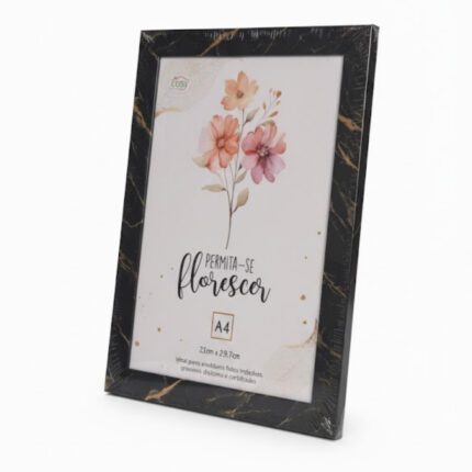Quadro com Moldura de Plástico para Certificados de 21x29,7cm - Cosy