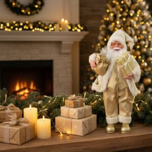 Enfeite Papai Noel Dourado de 46cm com Saco de Presentes - Magizi by Tuut - Imagem 2