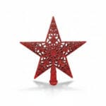 Enfeite para Ponta de Arvore de Natal Estrela com Glitter de 20cm - Wincy