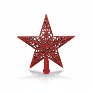 Enfeite para Ponta de Arvore de Natal Estrela com Glitter de 20cm - Wincy