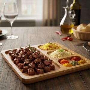 Petisqueira de MFD com 4 Divisórias de 30x30x1,3cm - Casita - Imagem 2