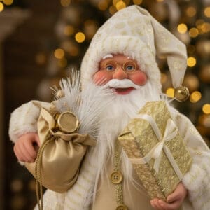 Enfeite Papai Noel Dourado de 46cm com Saco de Presentes - Magizi by Tuut - Imagem 3