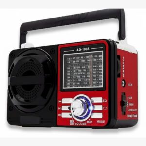 Radio Portátil Recarregável com AM / FM / SW5.6-18 / USB / Cartão TF e Lanterna 1200mAh / 3W- Alfacell