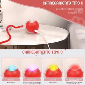 Brinquedo Pet Bola Elétrica com Luzes Recarregável - (Cor sortida) - Imagem 3