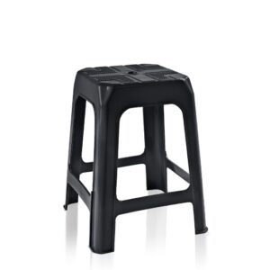Banqueta de Plástico Preta Primeira Moagem (Carga Máxima 110kg) - ArqPlast