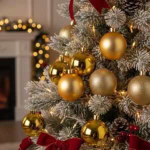 Enfeite Kit com 20 Bolas de Natal de 6cm Lisa e Glitter - Wincy - Imagem 2