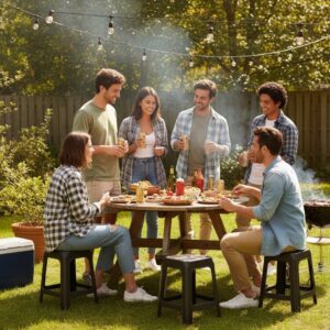 Banqueta de Plástico Preta Primeira Moagem (Carga Máxima 110kg) - ArqPlast - Imagem 2