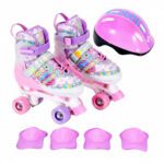 Patins Quad Borboleta Tamanho 30-33 com Acessórios de Segurança - Unitoys