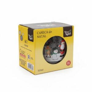 Caneca de Vidro Persona de 320ml com Estampa Natalina - Wincy - Imagem 3