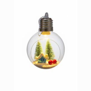 Enfeite Bola Aberta de Natal de 8cm iluminada com LED Snow Temas - Wincy - Imagem 3
