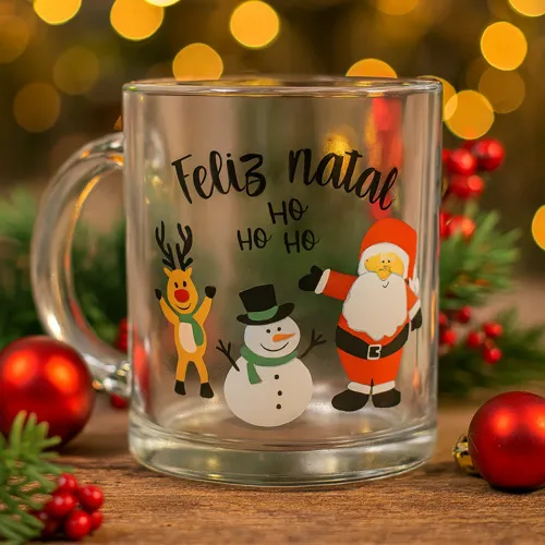 Caneca de Vidro Persona de 320ml com Estampa Natalina - Wincy - Imagem 2