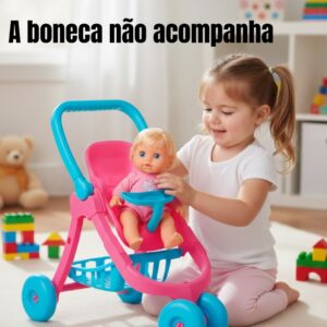 Brinquedo Carrinho de Bêbe 3 em 1 (Bebe conforto e cadeirinha) - DiverToys - Imagem 2