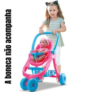 Brinquedo Carrinho de Bêbe 3 em 1 (Bebe conforto e cadeirinha) - DiverToys - Imagem 5