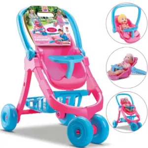 Brinquedo Carrinho de Bêbe 3 em 1 (Bebe conforto e cadeirinha) - DiverToys - Imagem 3