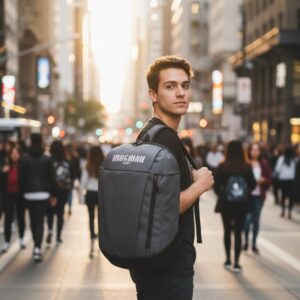 Mochila 100% Poliéster de 20 Litros Cinza com Preto 45x28x14cm - Mormaii - Imagem 4