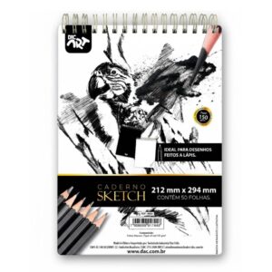 Caderno de Desenho com 50 Folhas off-set de 150g/m² Sketch 212x294mm - DAC ART