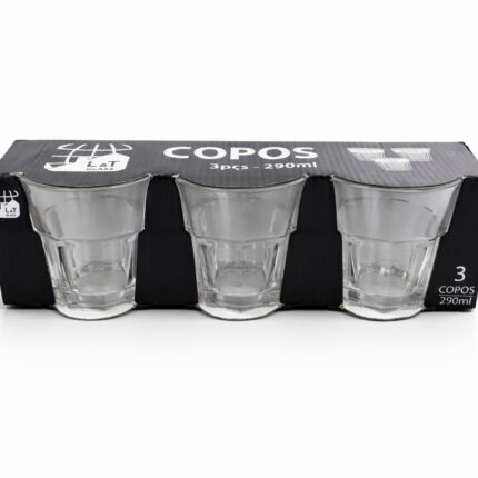 Copo de Vidro 290Ml C/ 3Pcs