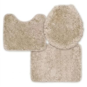 Jogo de Tapete para Banheiro com 3 Peças em Poliéster - L&T Utilidades - Imagem 3