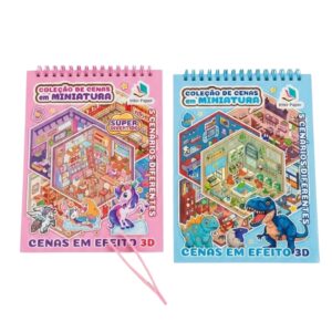 Caderno Adesivo C/ Cenas em Miniaturas C/Figuras-Sortidos