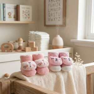 Meia Sapatinho de Bebe Antiderrapante  Fofinha C/Bichinhos-Central Beauty - Imagem 2