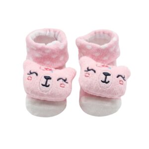 Meia Sapatinho de Bebe Antiderrapante  Fofinha C/Bichinhos-Central Beauty