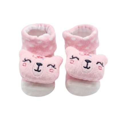 Meia Sapatinho de Bebe Antiderrapante  Fofinha C/Bichinhos-Central Beauty